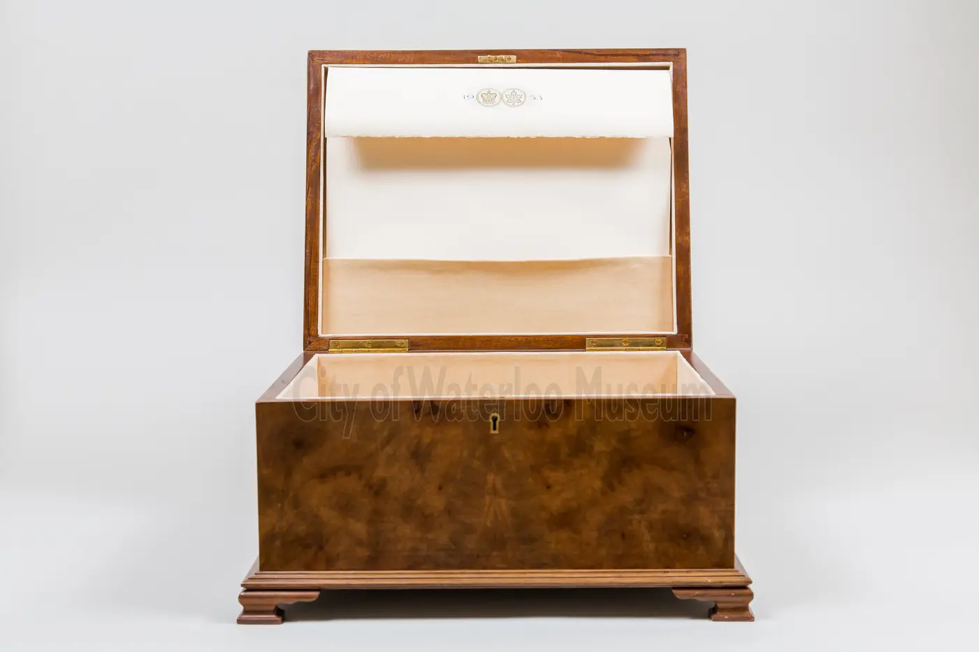 Open Crown Royal and Royal Salute Wooden Chest