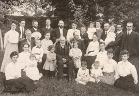 Black and white photograph of Hilliard family. 