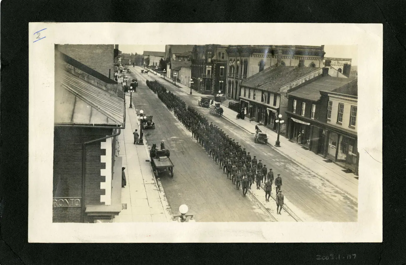 Image of soldiers walking down street