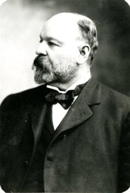 Image shows a black and white portrait of the Mayor of Waterloo JE Seagram