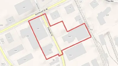 Map showing the water disruption area and affected properties