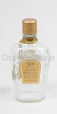 Back of Crown Royal Special Reserve Bottle with "11/22/91/14" stamped below the neck