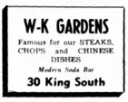 Image of W-K Gardens newspaper advertisement