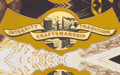 Image of poster that reads "Integrity, Craftsmanship, Tradition"