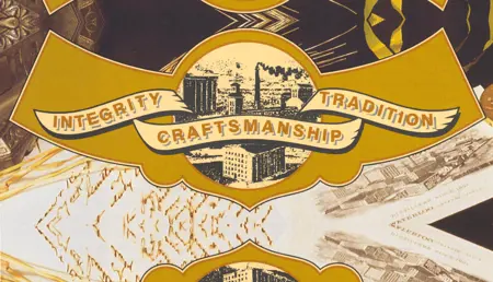 Image of poster that reads "Integrity, Craftsmanship, Tradition"