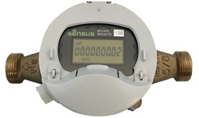 Front face of a digital water meter