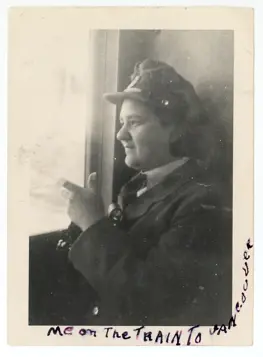 Image of a woman in uniform on train