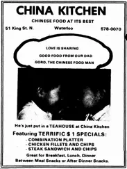 Image of China Kitchen advertisement.