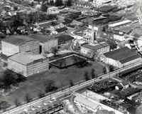 Black and white ariel view of the Seagram landscape