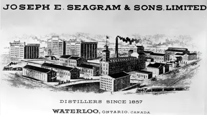 Image shows the Seagrams Plant Pre 1905 (black and white)