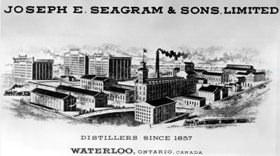 Image shows the Seagrams Plant Pre 1905 (black and white)