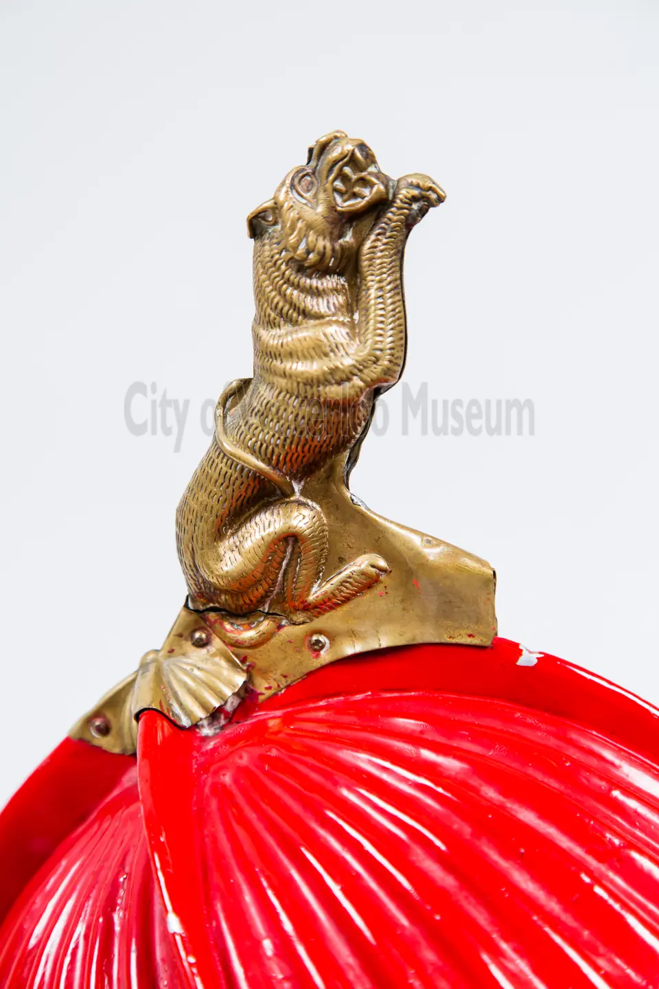 Volunteer Village Fire Helmet gold tiger on top of hat