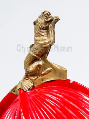 Volunteer Village Fire Helmet gold tiger on top of hat