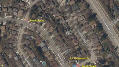 Map showing the traffic plan for the work area