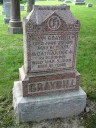 Colour photo of headstone reading "Graybill"
