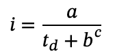 Math equation to determine the intensity duration frequency relationship