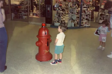 Child with a fire extinguisher