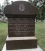 Photograph of brown headstone with the names of Mary Jane, Sarah Amelia, Frank Wiman and Robert Fish.