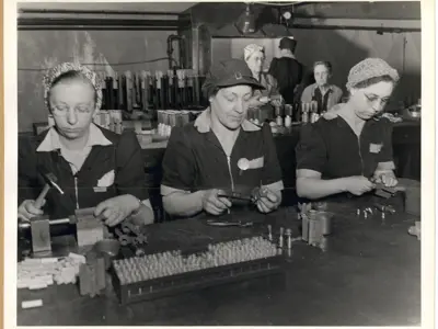 Image of women working on an assembly line