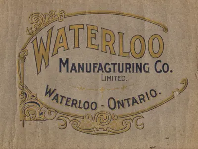 Image of company logo, reads Waterloo Manufacturing Company