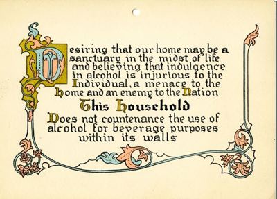 Image shows the temperance pledge