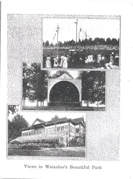 Cover of a small historical booklet titled ‘What?’, featuring simple typographic design and possibly a subtitle related to Waterloo Park events.