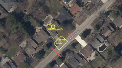Map showing the traffic plan for the work area