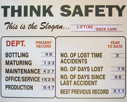 Seagram factory warehouse safety signage