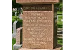 Photograph of Snyder family headstone displaying the name of Matilda.