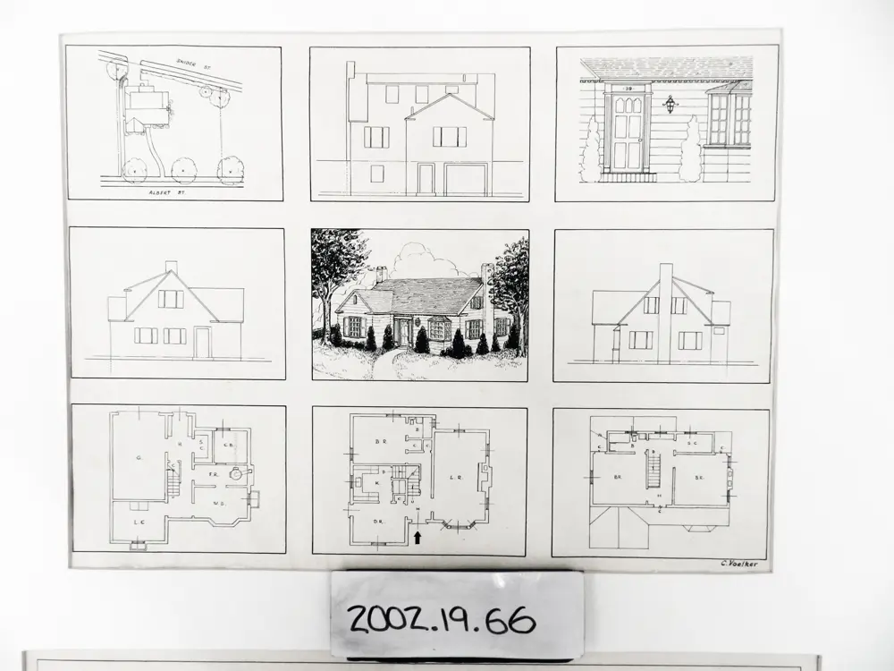 Black and white photo of house designs