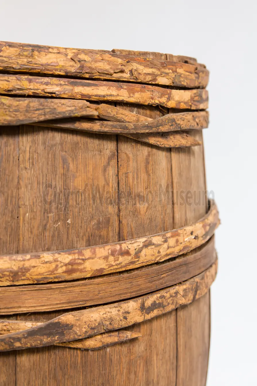 Whisky Barrel with Wooden Hoops