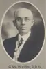Black and white photo of Walter and Isabella's son Clayton wearing a suit