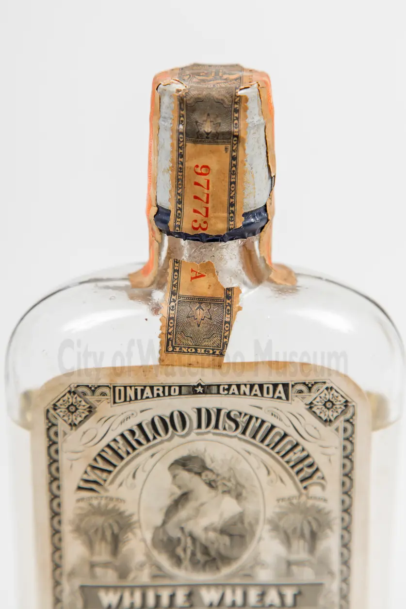 Waterloo Distillery White Wheat Whiskey in Clear Bottle