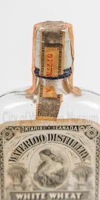Waterloo Distillery White Wheat Whiskey in Clear Bottle