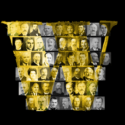 Image shows every mayor of Waterloo in a shape of a W