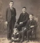 Black and white image of the Seagram Brothers