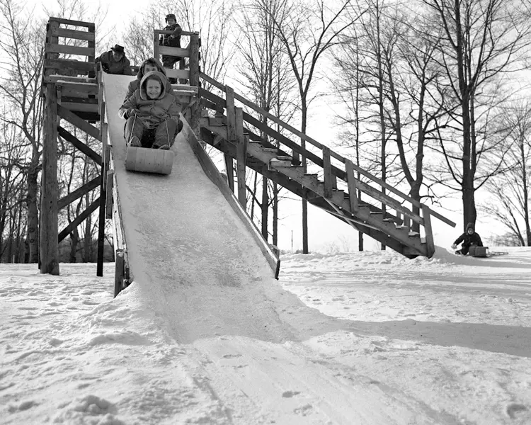 Image of swimmers in lake at park